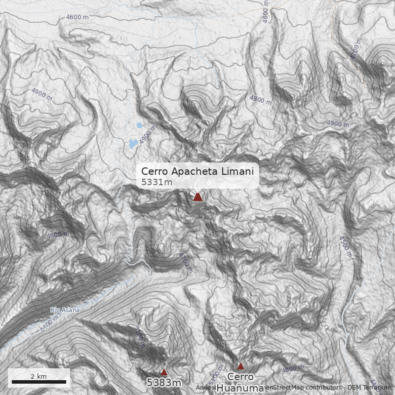 Mapa Cerro Apacheta Limani