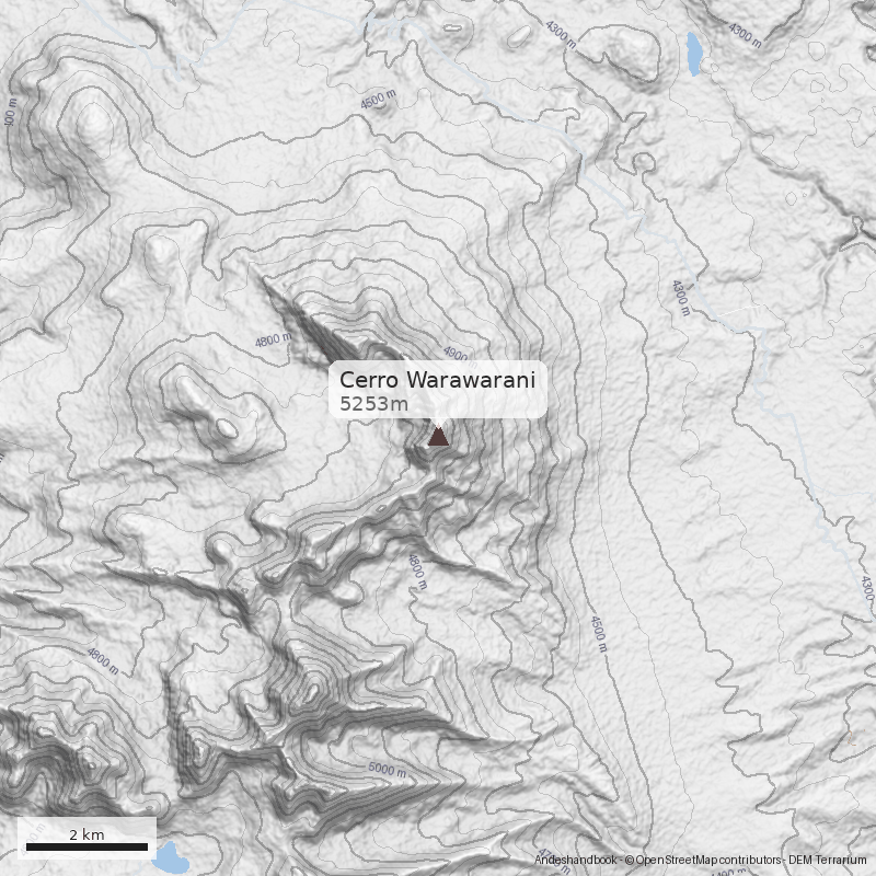 Mapa Cerro Warawarani