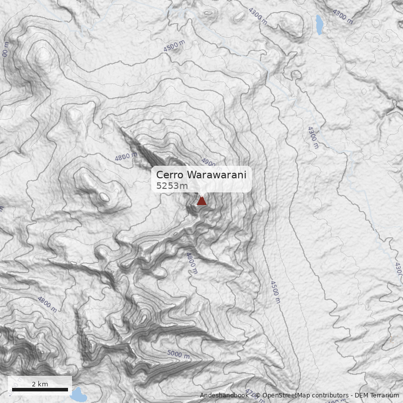 Mapa Cerro Warawarani