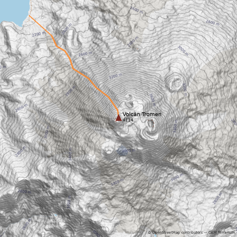 Mapa Volcán Tromen