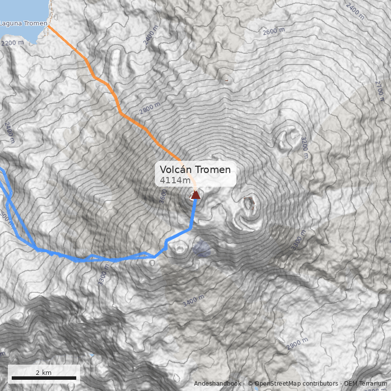 Mapa Volcán Tromen