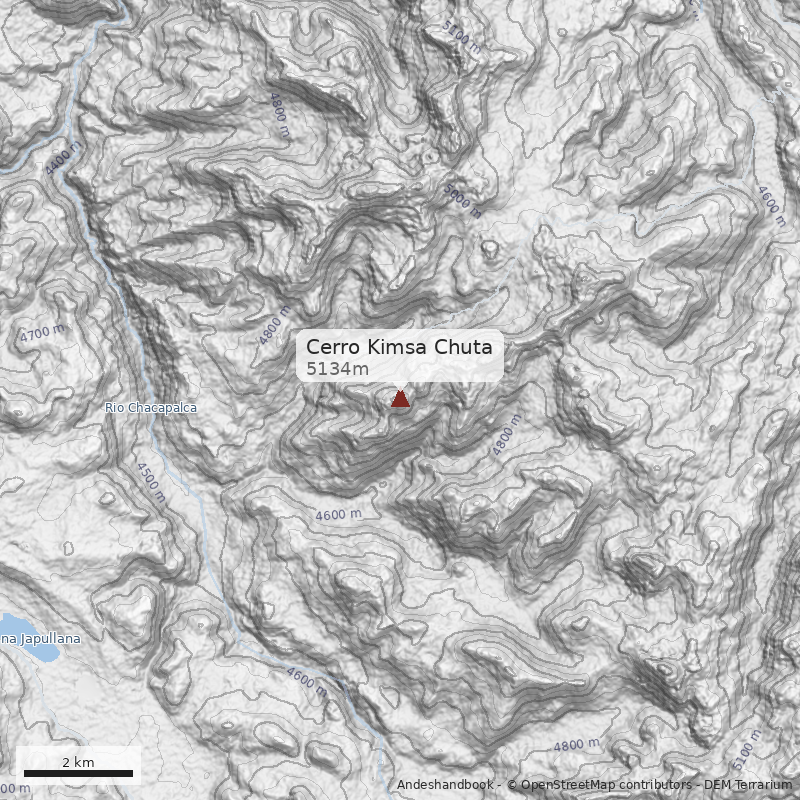 Mapa Cerro Kimsa Chuta