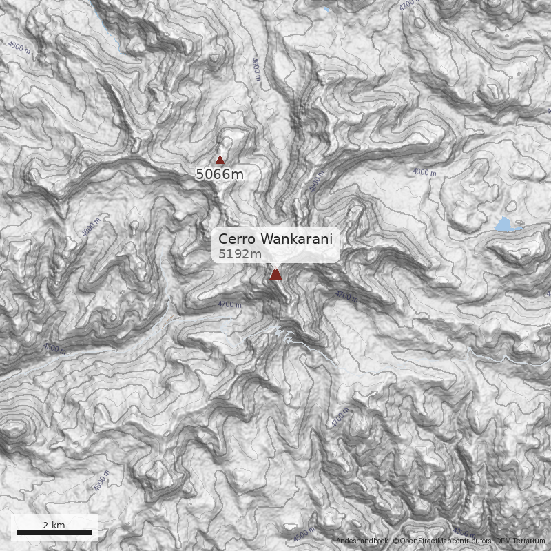 Mapa Cerro Wankarani