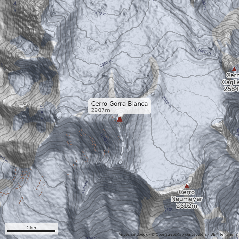 Mapa Cerro Gorra Blanca
