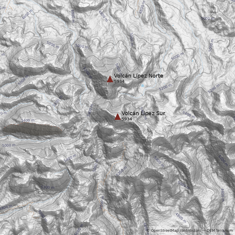 Mapa Volcán Lípez Sur