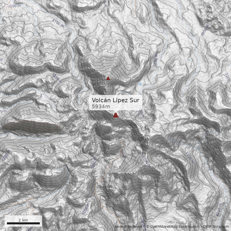 Mapa Volcán Lípez Sur