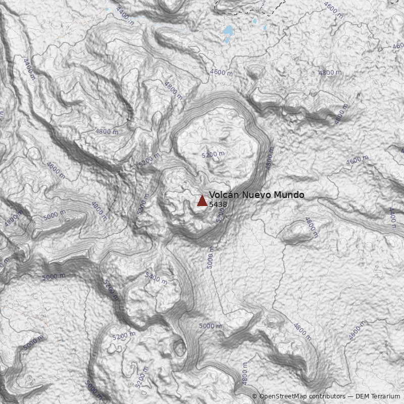Mapa Volcán Nuevo Mundo
