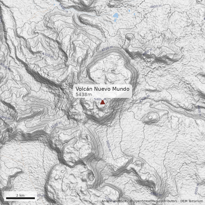 Mapa Volcán Nuevo Mundo