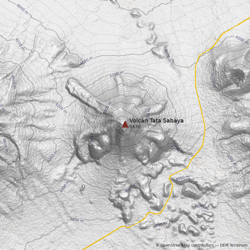 Mapa Volcán Tata Sabaya