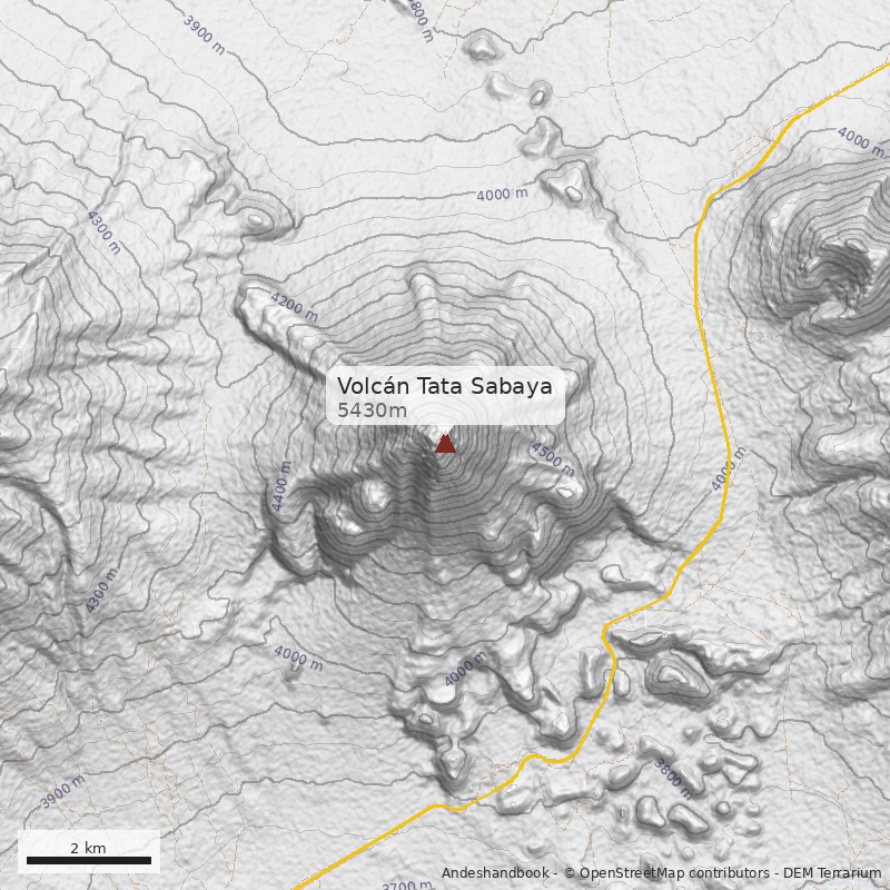 Mapa Volcán Tata Sabaya