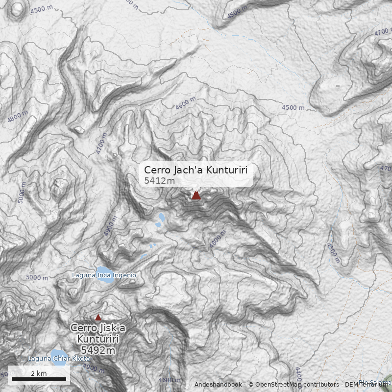 Mapa Cerro Jach'a Kunturiri