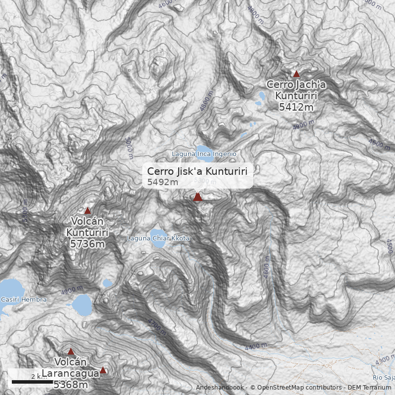 Mapa Cerro Jisk'a Kunturiri