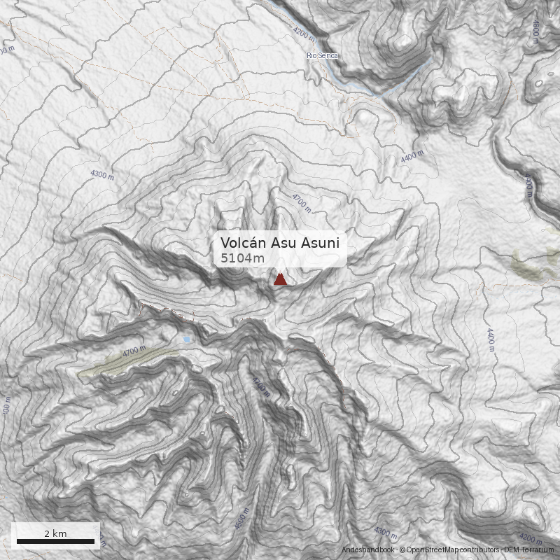 Mapa Volcán Asu Asuni