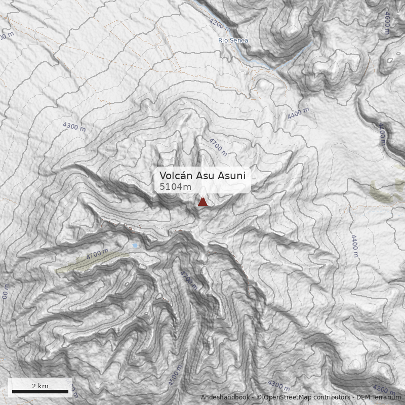 Mapa Volcán Asu Asuni