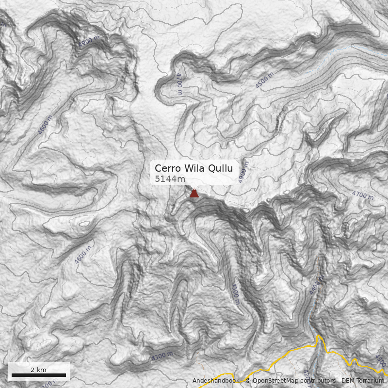 Mapa Cerro Wila Qullu