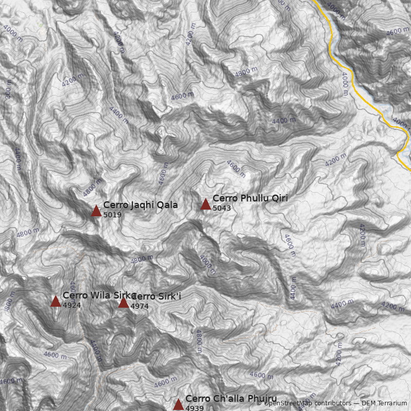 Mapa Cerro Phullu Qiri