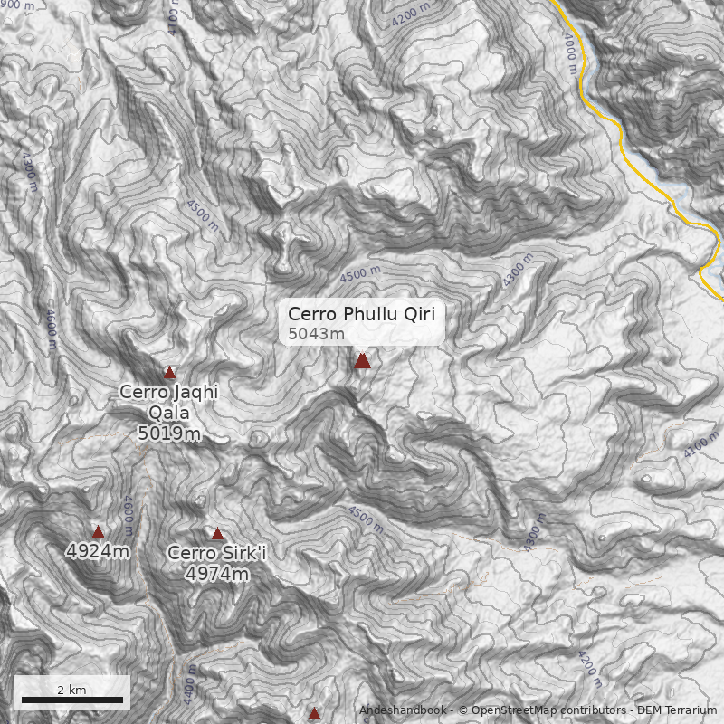 Mapa Cerro Phullu Qiri
