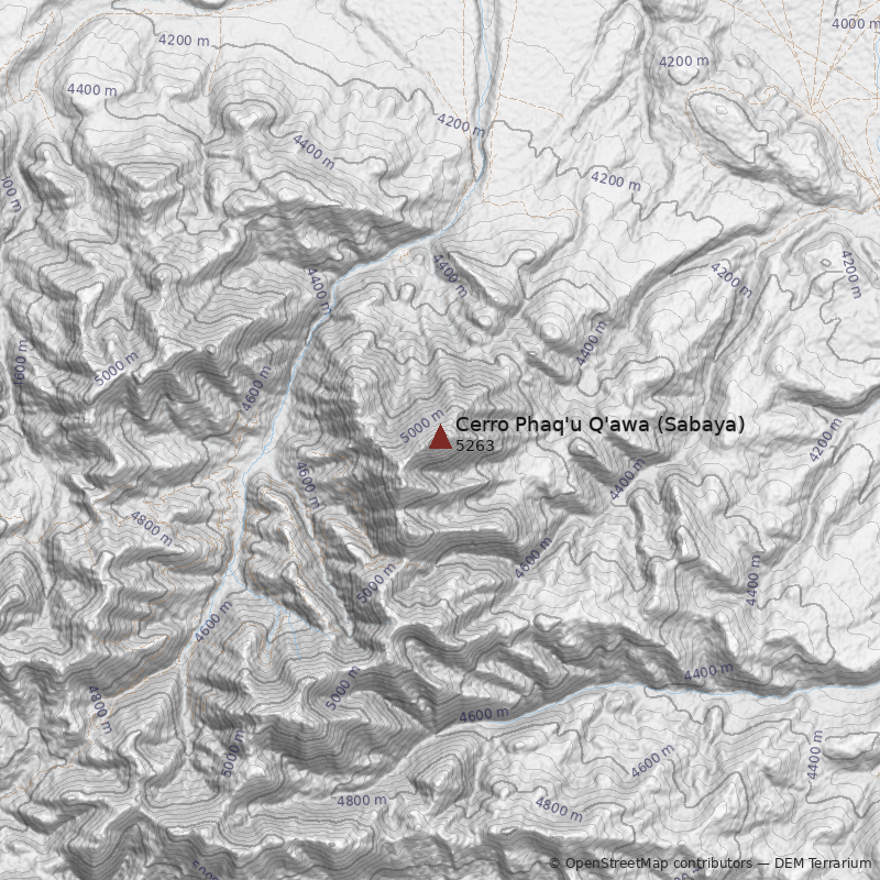 Mapa Cerro Phaq'u Q'awa (Sabaya)