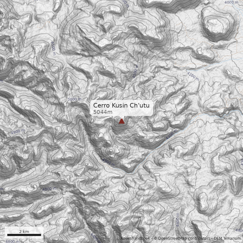 Mapa Cerro Kusin Ch'utu