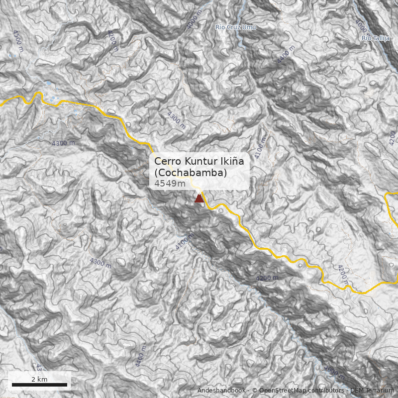 Mapa Cerro Kuntur Ikiña (Cochabamba)