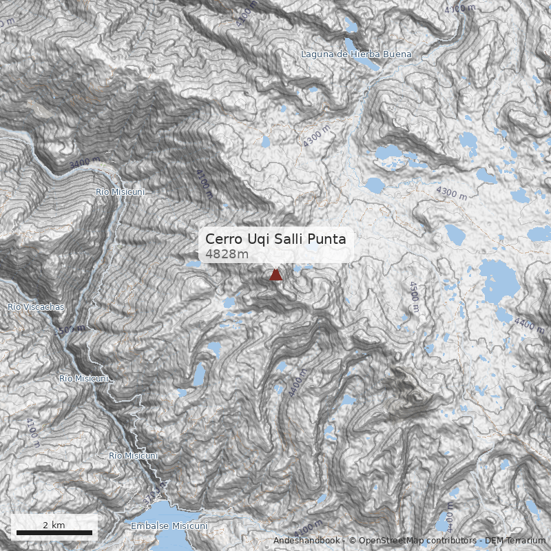 Mapa Cerro Uqi Salli Punta