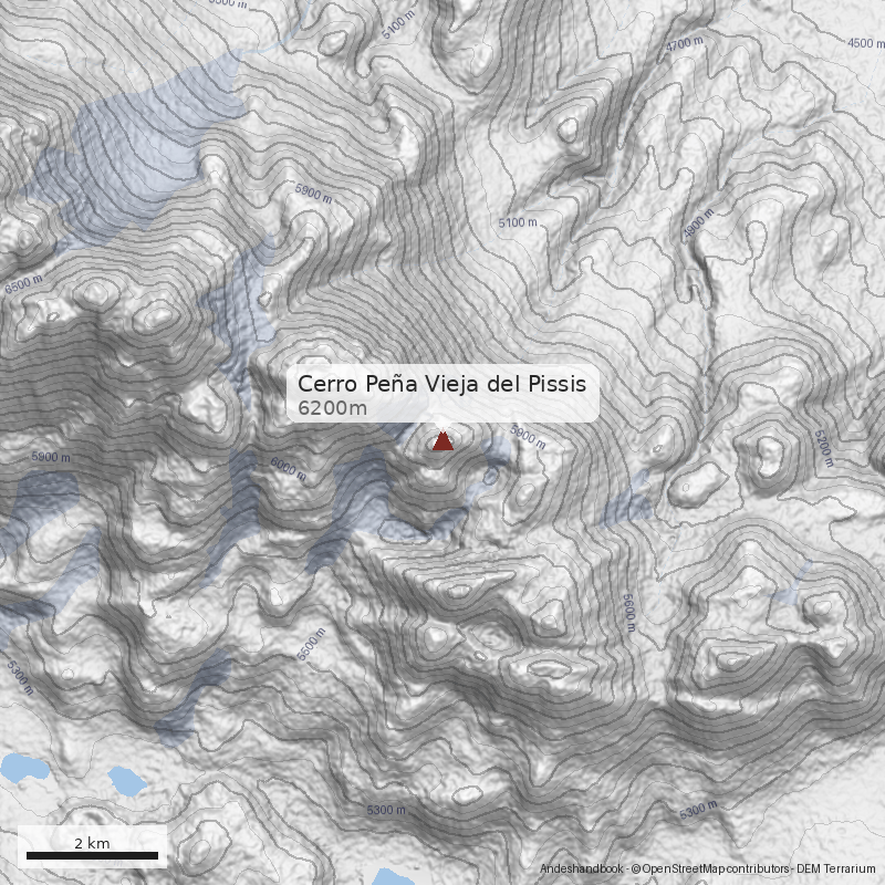 Mapa Cerro Peña Vieja del Pissis