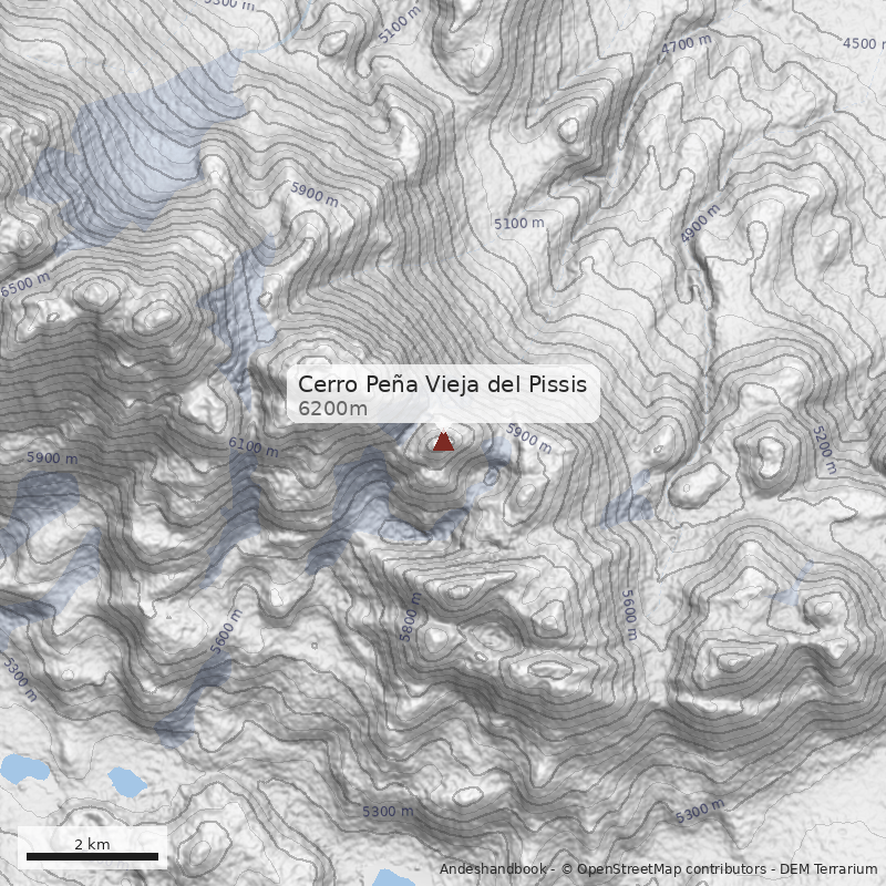Mapa Cerro Peña Vieja del Pissis