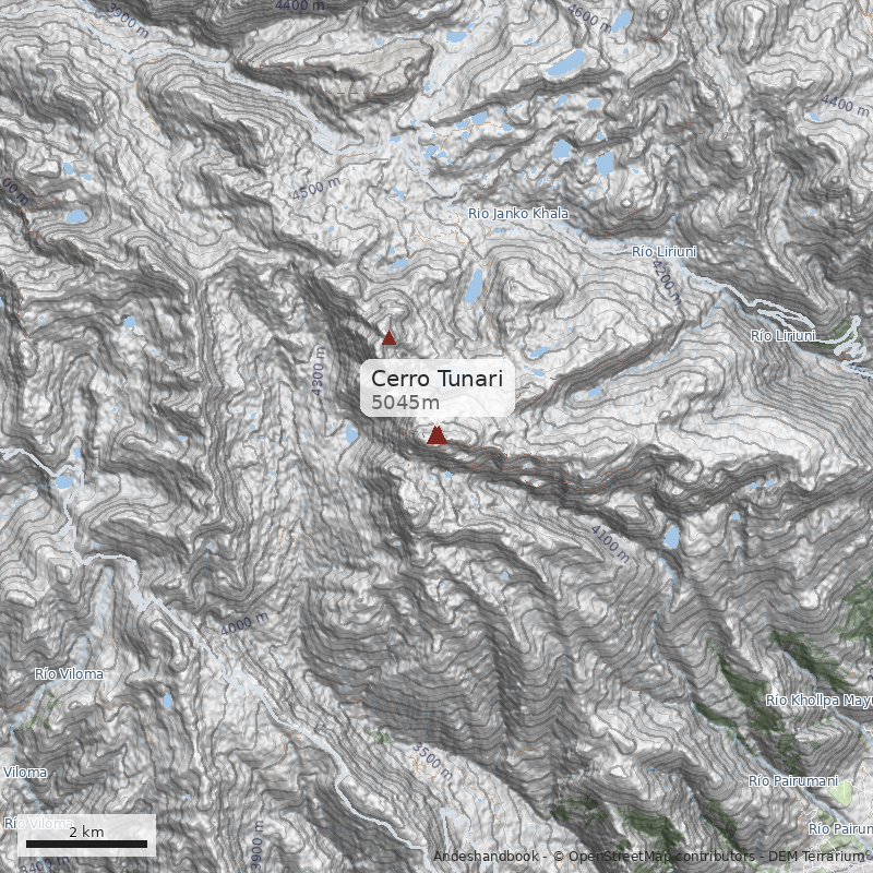 Mapa Cerro Tunari
