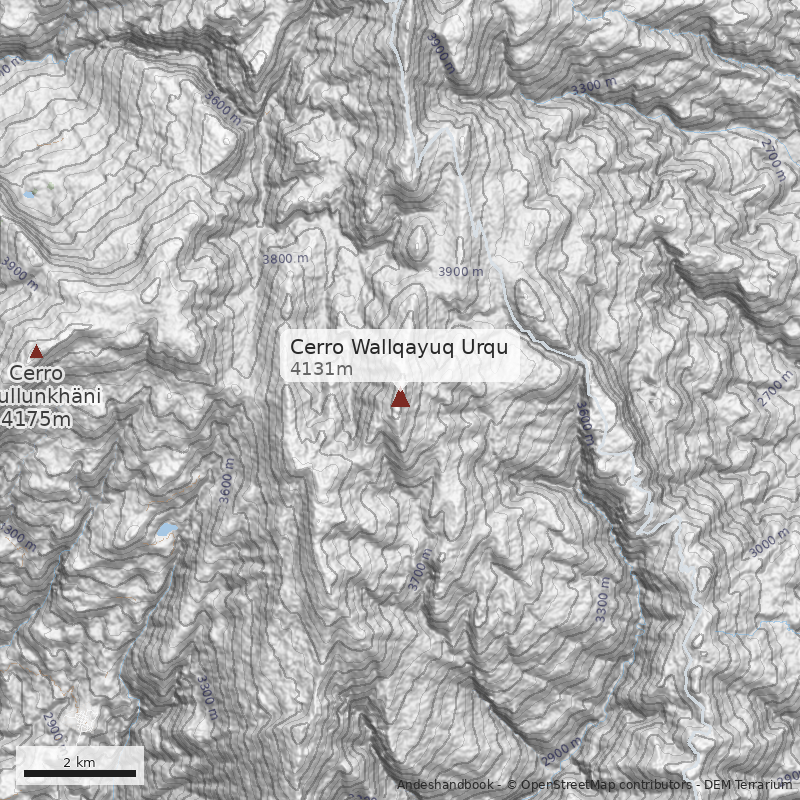 Mapa Cerro Wallqayuq Urqu