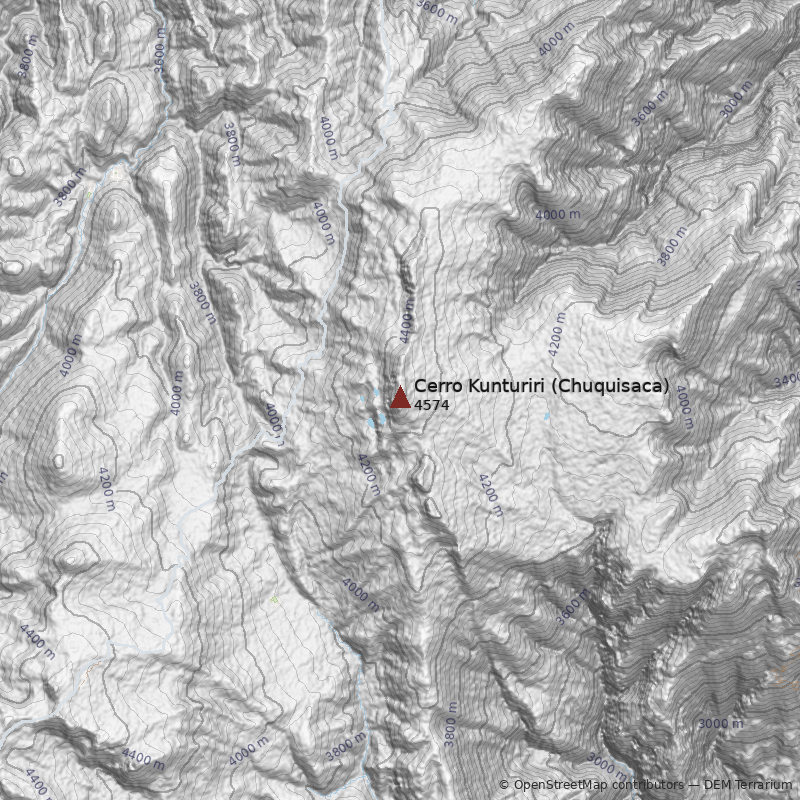 Mapa Cerro Kunturiri (Chuquisaca)