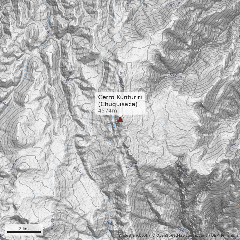 Mapa Cerro Kunturiri (Chuquisaca)