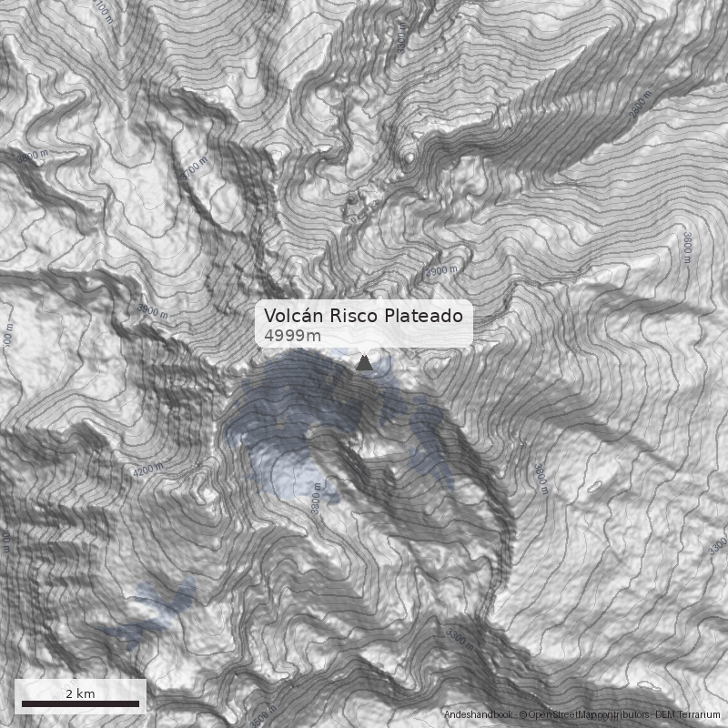 Mapa Volcán Risco Plateado