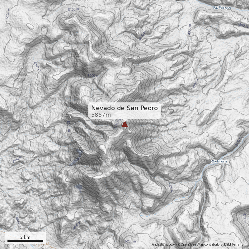 Mapa Nevado de San Pedro