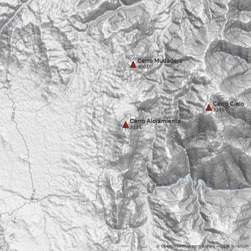 Mapa Cerro Alojamiento