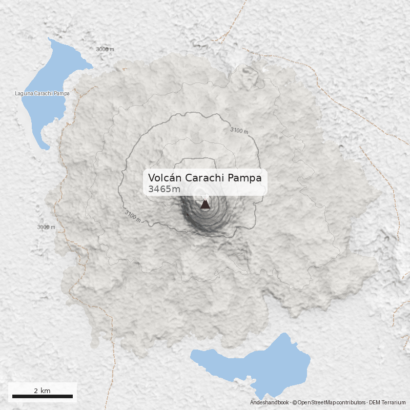 Mapa Volcán Carachi Pampa