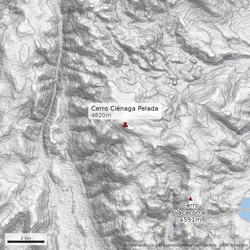 Mapa Cerro Ciénaga Pelada