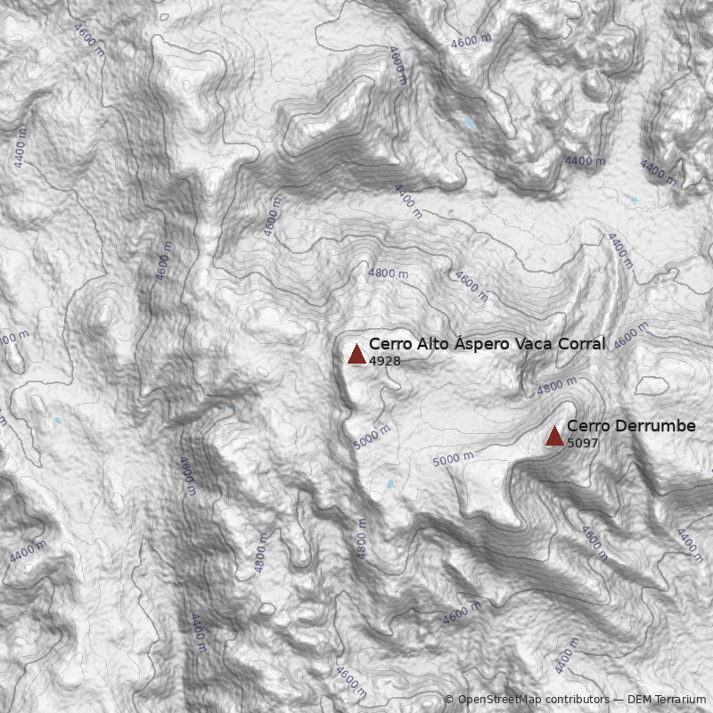 Mapa Cerro Alto Áspero Vaca Corral