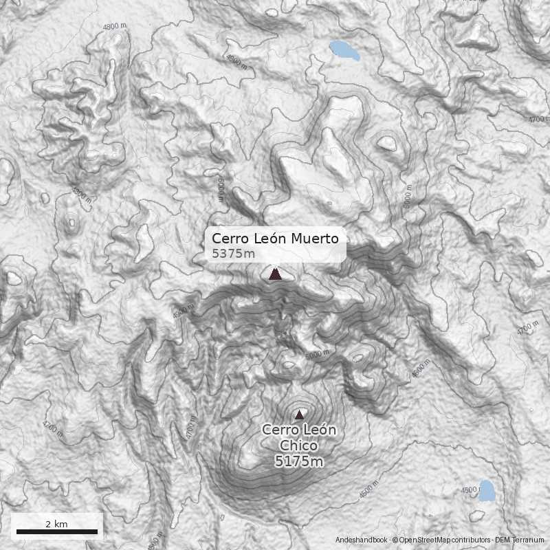 Mapa Cerro León Muerto