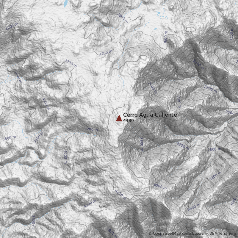 Mapa Cerro Agua Caliente