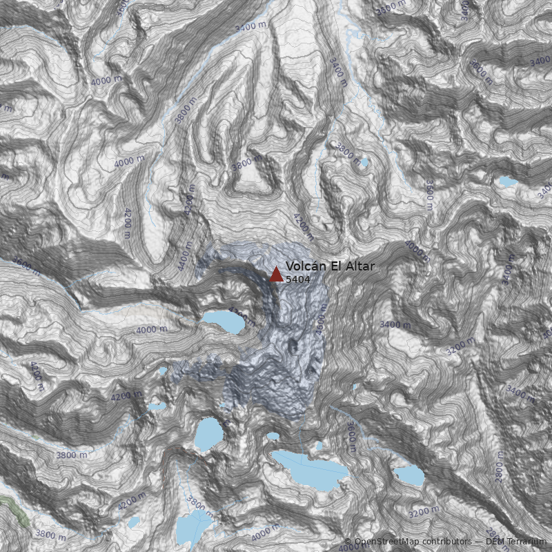 Mapa Volcán El Altar