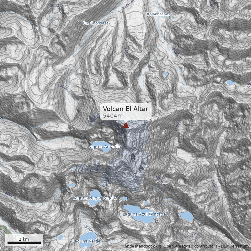 Mapa Volcán El Altar