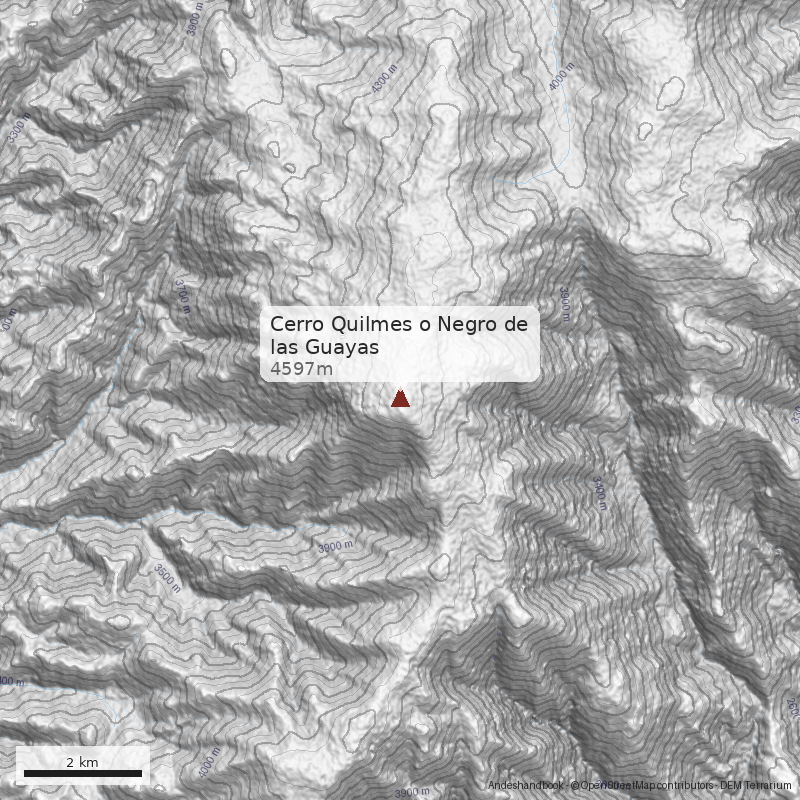 Mapa Cerro Quilmes o Negro de las Guayas