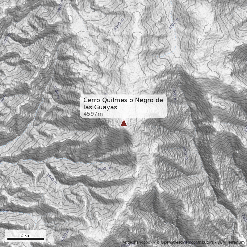 Mapa Cerro Quilmes o Negro de las Guayas