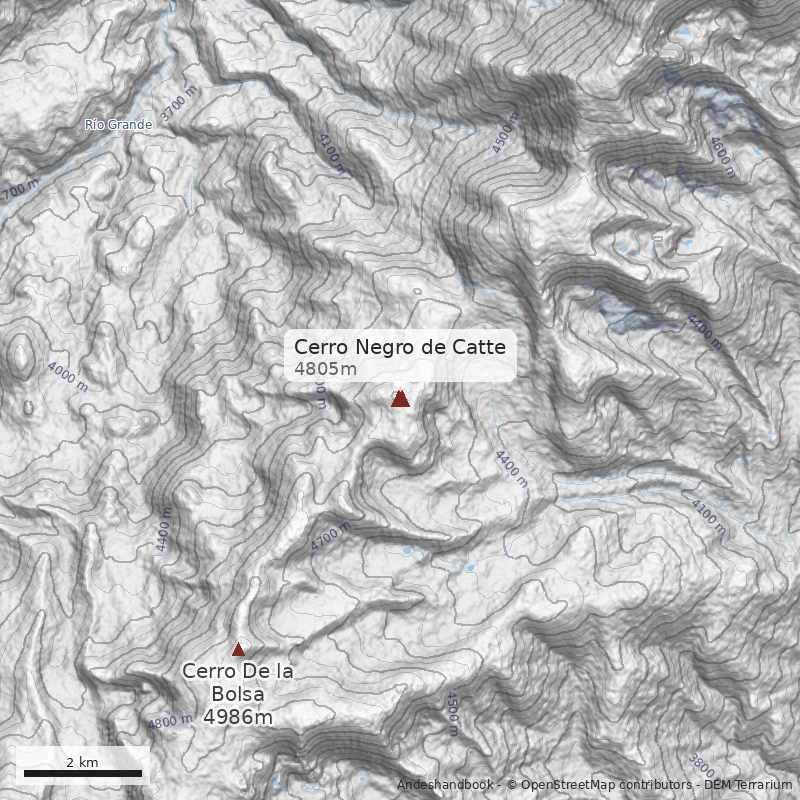 Mapa Cerro Negro de Catte