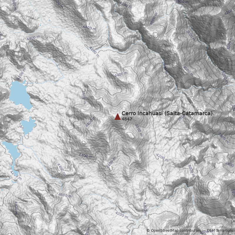 Mapa Cerro Incahuasi (Salta-Catamarca)
