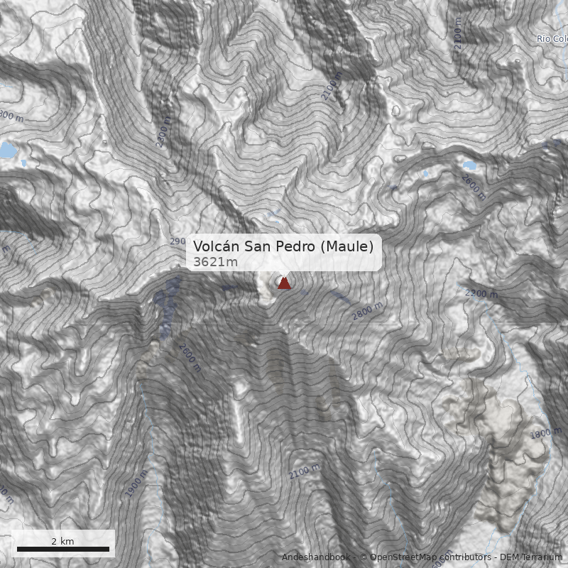 Mapa Volcán San Pedro (Maule)