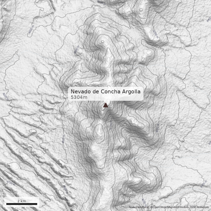 Mapa Nevado de Concha Argolla