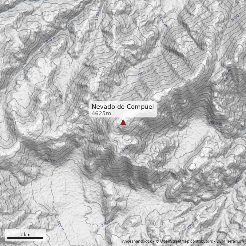 Mapa Nevado de Compuel