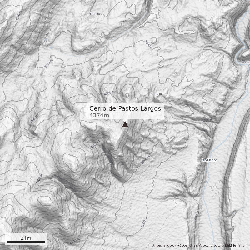 Mapa Cerro de Pastos Largos