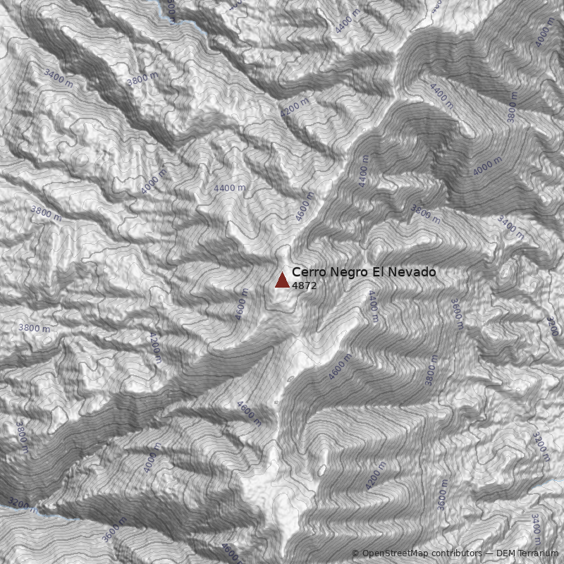 Mapa Cerro Negro El Nevado